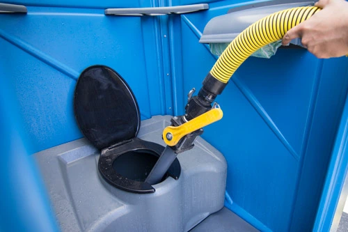 portable restroom equipment being used - maintenance checklist every portable restroom operator should have - ServiceCore software for portable restroom & dumpster companies”
