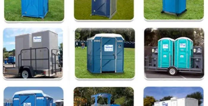 a variety of different porta potty types - what are the different types of porta potties - ServiceCore software for portable restroom & dumpster companies
