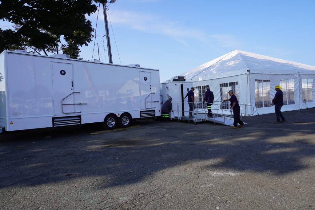 ADA portable restroom at event