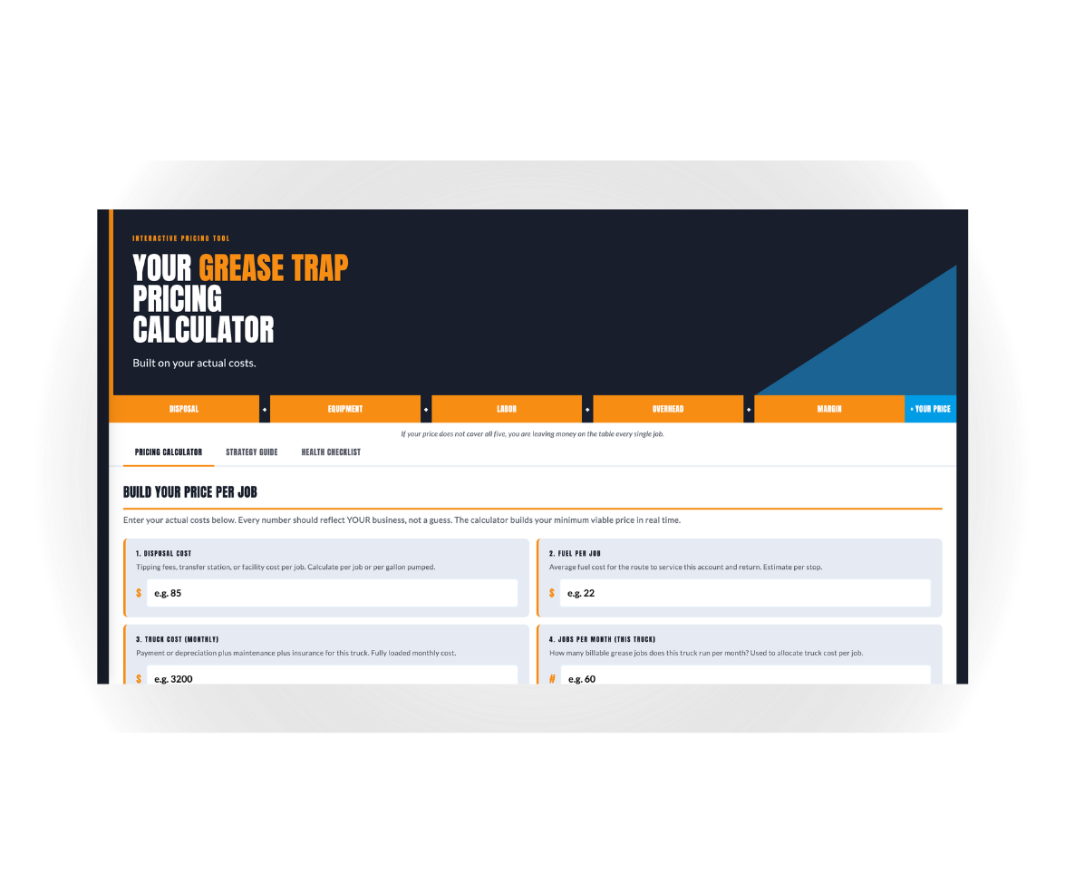 Grease Trap Business Pricing Calculator
